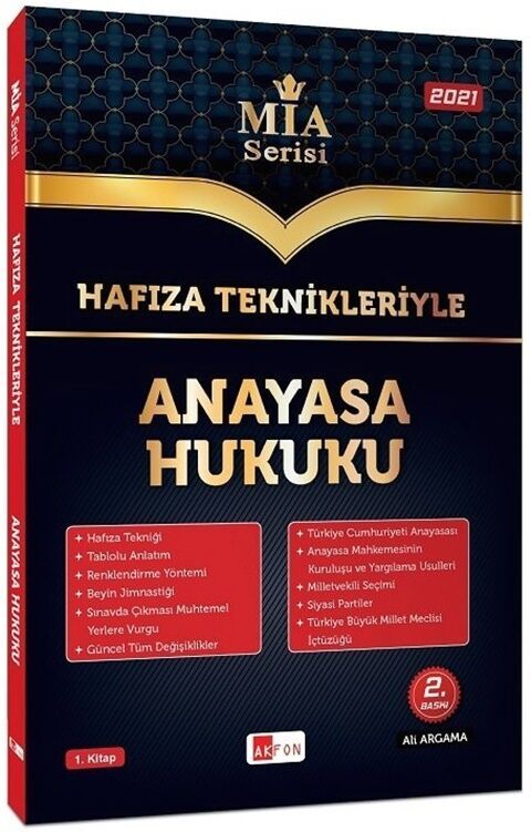 Akfon Yayınları Hafıza Teknikleriyle Anayasa Hukuku MİA Serisi Ali Argama Akfon Yayınları Hafıza Teknikleriyle Anayasa Hukuku MİA Serisi Ali Argama