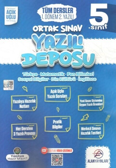 Alan Yayınları 5. Sınıf Tüm Dersler Ortak Sınav 1. Dönem 2. Yazılı Alan Yayınları 5. Sınıf Tüm Dersler Ortak Sınav 1. Dönem 2. Yazılı