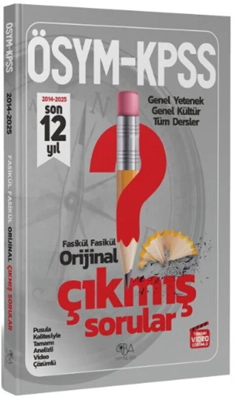 CBA Yayınları 2026 KPSS Genel Yetenek Genel Kültür Orijinal Son 12 Yıl Çıkmış Sorular CBA Yayınları 2026 KPSS Genel Yetenek Genel Kültür Orijinal Son 12 Yıl Çıkmış Sorular