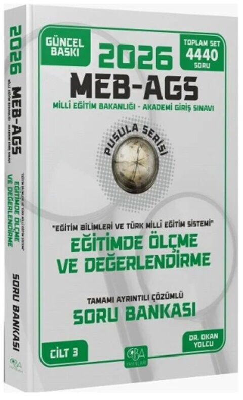 CBA Yayınları 2026 MEB AGS Eğitim Bilimleri Eğitimde Ölçme ve Değerlendirme Soru Bankası CBA Yayınları 2026 MEB AGS Eğitim Bilimleri Eğitimde Ölçme ve Değerlendirme Soru Bankası