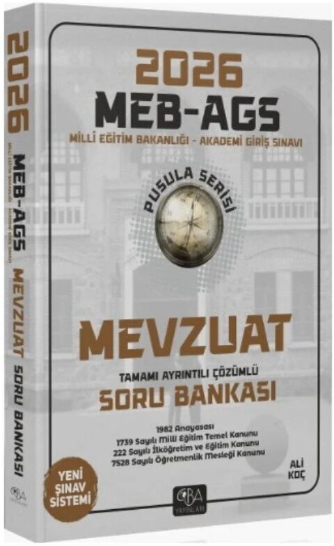 CBA Yayınları 2026 MEB AGS Mevzuat Pusula Serisi Soru Bankası CBA Yayınları 2026 MEB AGS Mevzuat Pusula Serisi Soru Bankası