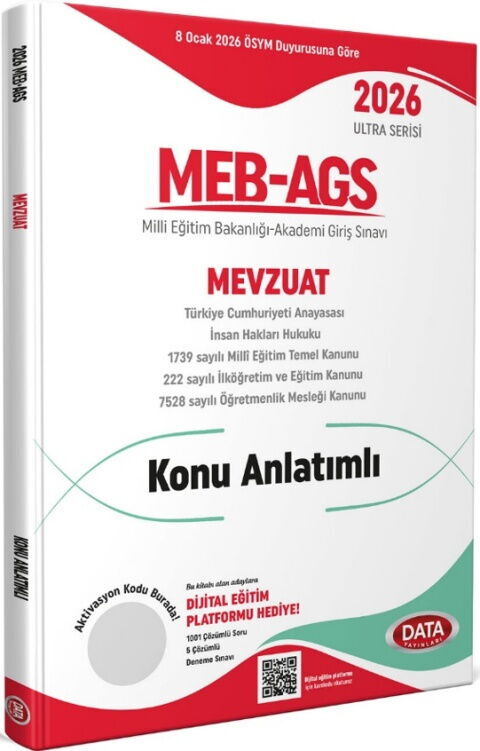 Data Yayınları 2026 MEB AGS Ultra Serisi Mevzuat Konu Anlatımlı Data Yayınları 2026 MEB AGS Ultra Serisi Mevzuat Konu Anlatımlı