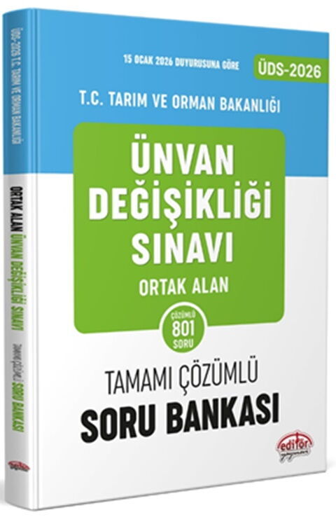 Editör 2026 GYS ÜDS Tarım ve Orman Bakanlığı Ortak Alan Soru Bankası Editör 2026 GYS ÜDS Tarım ve Orman Bakanlığı Ortak Alan Soru Bankası