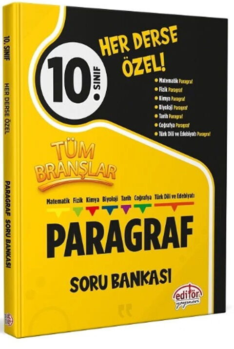 Editör Yayınları 10. Sınıf Paragraf Tüm Branşlar Soru Bankası Editör Yayınları 10. Sınıf Paragraf Tüm Branşlar Soru Bankası
