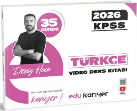 Edu Kariyer 2026 Deniz Hoca KPSS 35 Günde Türkçe Video Ders Kitabı Edu Kariyer 2026 Deniz Hoca KPSS 35 Günde Türkçe Video Ders Kitabı