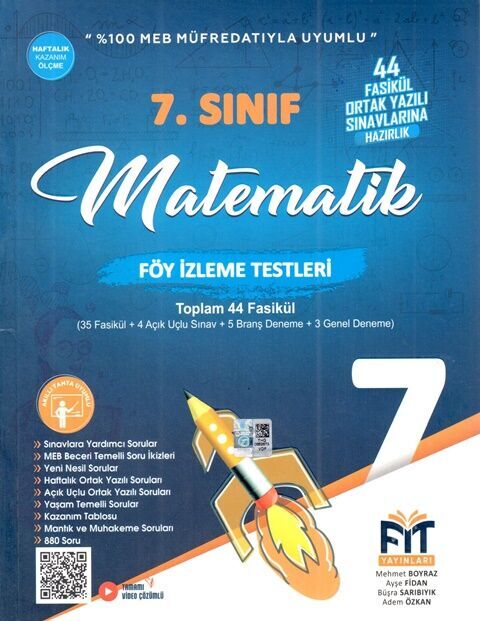 Fit Yayınları 7. Sınıf Matematik Föy İzleme Testleri 44 Fasikül Fit Yayınları 7. Sınıf Matematik Föy İzleme Testleri 44 Fasikül
