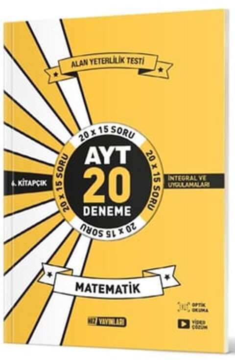 Hız Yayınları AYT Matematik 20 li İkinci Dönem Deneme 6. Kitap Hız Yayınları AYT Matematik 20 li İkinci Dönem Deneme 6. Kitap