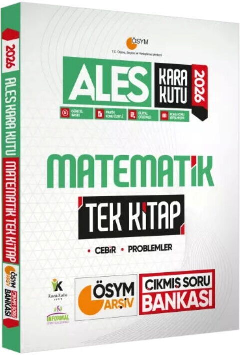 İnformal Yayınları 2026 ALES Kara Kutu Matematik TEK KİTAP ÖSYM Arşiv Çıkmış Soru Bankası İnformal Yayınları 2026 ALES Kara Kutu Matematik TEK KİTAP ÖSYM Arşiv Çıkmış Soru Bankası
