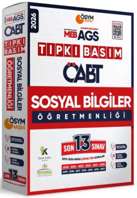 İnformal Yayınları 2026 MEB AGS ÖABT Sosyal Bilgiler Öğretmenliği ÖSYM Tıpkı Basım 13 lü Deneme İnformal Yayınları 2026 MEB AGS ÖABT Sosyal Bilgiler Öğretmenliği ÖSYM Tıpkı Basım 13 lü Deneme