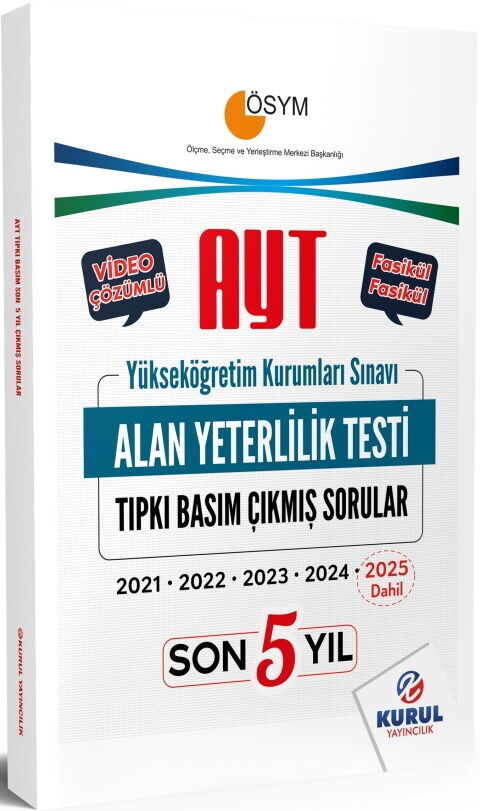 Kurul Yayıncılık AYT Son 4 Yıl Tıpkı Basım Çıkmış Sorular ve Video Çözümleri Kurul Yayıncılık AYT Son 4 Yıl Tıpkı Basım Çıkmış Sorular ve Video Çözümleri