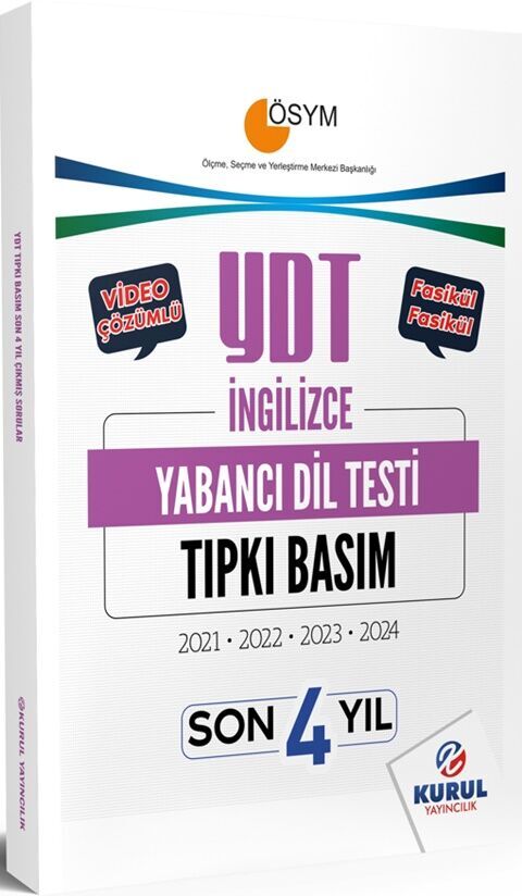 Kurul Yayıncılık YDT İngilizce Son 4 Yıl Tıpkı Basım Çıkmış Sorular ve Video Çözümleri Kurul Yayıncılık YDT İngilizce Son 4 Yıl Tıpkı Basım Çıkmış Sorular ve Video Çözümleri