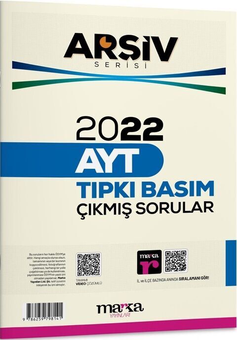 Marka Yayınları 2022 AYT Arşiv Serisi Tıpkı Basım Çıkmış Sorular Marka Yayınları 2022 AYT Arşiv Serisi Tıpkı Basım Çıkmış Sorular