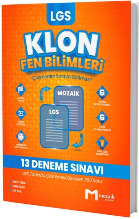 Mozaik Yayınları 8. Sınıf LGS Fen Bilimleri Klon 13 Deneme Mozaik Yayınları 8. Sınıf LGS Fen Bilimleri Klon 13 Deneme