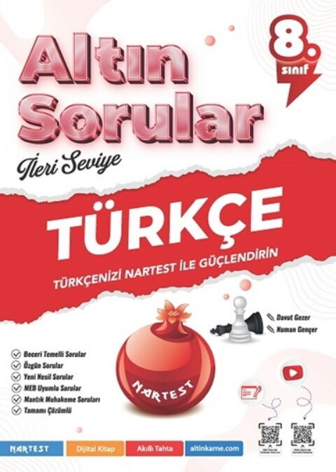 Nartest Yayınları 8. Sınıf Altın Sorular Türkçe Soru Bankası Nartest Yayınları 8. Sınıf Altın Sorular Türkçe Soru Bankası