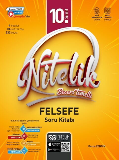 Nitelik Yayınları 10. Sınıf Felsefe Beceri Temelli Soru Kitabı Nitelik Yayınları 10. Sınıf Felsefe Beceri Temelli Soru Kitabı