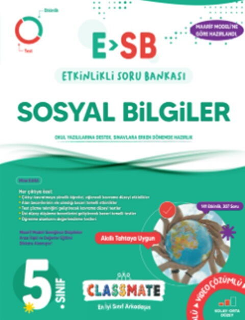 Okyanus Yayınları 5. Sınıf Classmate Sosyal Bilgiler Etkinlikli Soru Bankası Okyanus Yayınları 5. Sınıf Classmate Sosyal Bilgiler Etkinlikli Soru Bankası