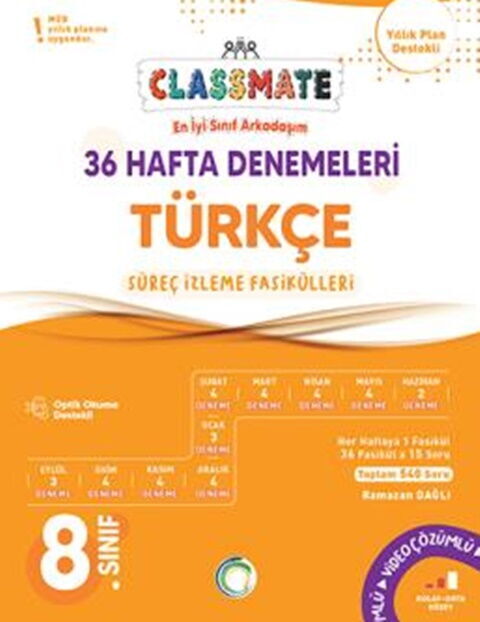 Okyanus Yayınları 8. Sınıf Türkçe Classmate 36 Hafta Denemeleri Okyanus Yayınları 8. Sınıf Türkçe Classmate 36 Hafta Denemeleri