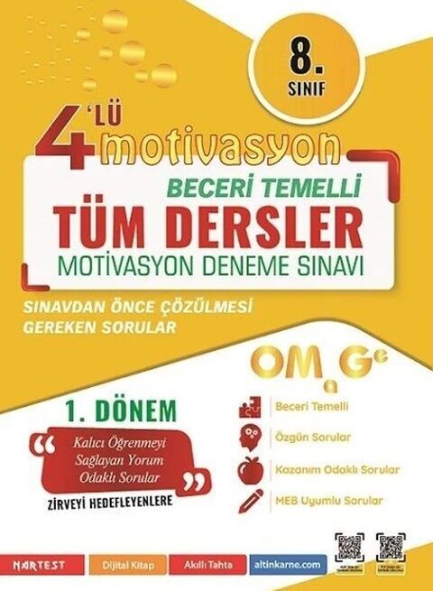 Omage Yayınları 8. Sınıf Tüm Dersler 1. Dönem Motivasyon 4 lü Kamp Denemesi Omage Yayınları 8. Sınıf Tüm Dersler 1. Dönem Motivasyon 4 lü Kamp Denemesi