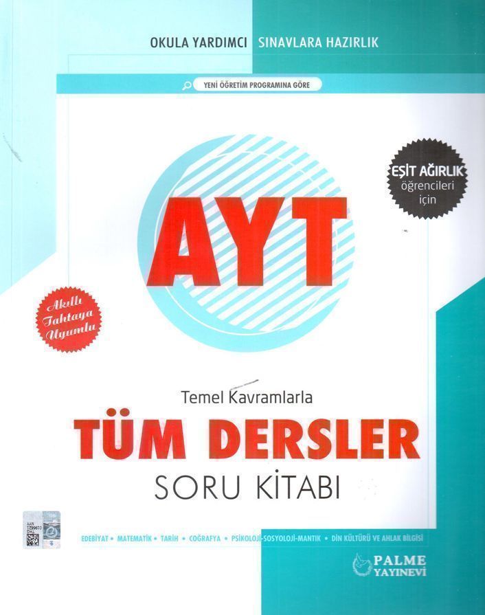 Palme Yayınları AYT Eşit Ağırlık Temel Kavramlarla Tüm Dersler Soru Kitabı Palme Yayınları AYT Eşit Ağırlık Temel Kavramlarla Tüm Dersler Soru Kitabı