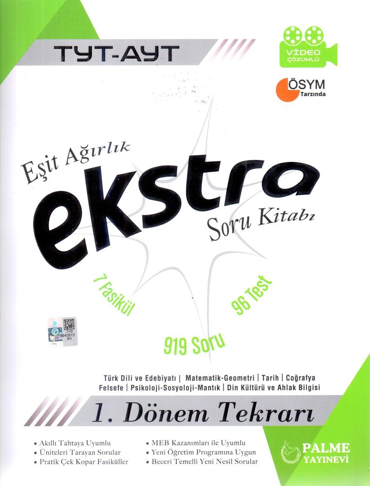 Palme Yayınları TYT AYT Eşit Ağırlık Ekstra Soru Bankası Palme Yayınları TYT AYT Eşit Ağırlık Ekstra Soru Bankası