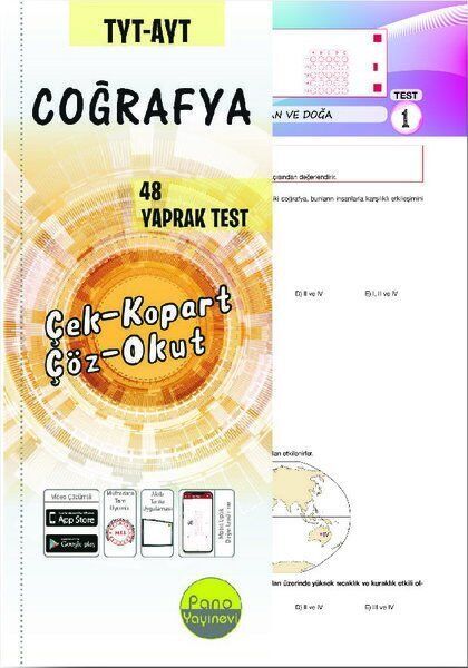 Pano Yayınları TYT AYT Coğrafya 48 Yaprak Test Pano Yayınları TYT AYT Coğrafya 48 Yaprak Test