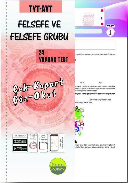 Pano Yayınları TYT AYT Felsefe ve Felsefe Grubu 24 Yaprak Test Pano Yayınları TYT AYT Felsefe ve Felsefe Grubu 24 Yaprak Test