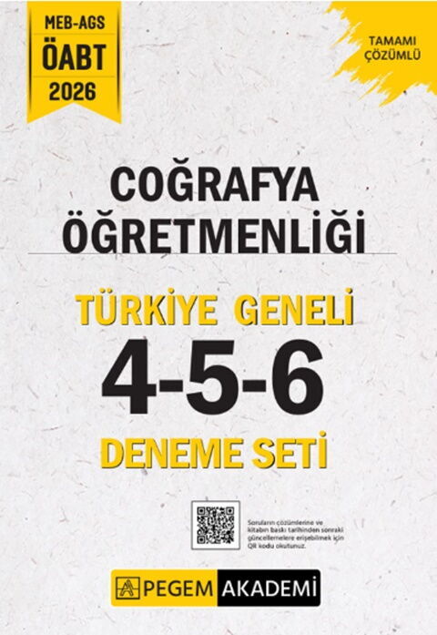 Pegem 2026 MEB AGS ÖABT Coğrafya Öğretmenliği Türkiye Geneli 4-5-6 Deneme Seti Pegem 2026 MEB AGS ÖABT Coğrafya Öğretmenliği Türkiye Geneli 4-5-6 Deneme Seti