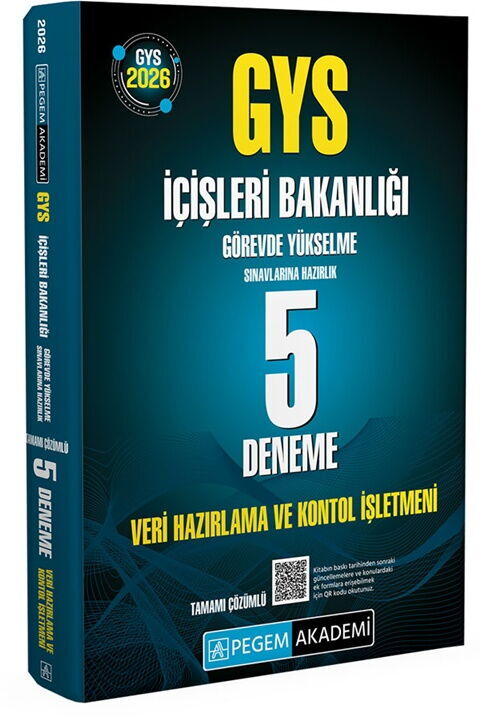 Pegem Akademi 2026 GYS İçişleri Bakanlığı Veri Hazırlama ve Kontrol İşletmeni 5 Deneme Pegem Akademi 2026 GYS İçişleri Bakanlığı Veri Hazırlama ve Kontrol İşletmeni 5 Deneme