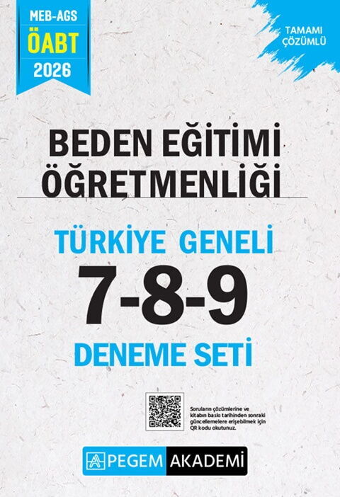 Pegem Yayınları 2026 MEB AGS ÖABT Beden Eğitimi Öğretmenliği Türkiye Geneli 7-8-9 Deneme Seti Pegem Yayınları 2026 MEB AGS ÖABT Beden Eğitimi Öğretmenliği Türkiye Geneli 7-8-9 Deneme Seti