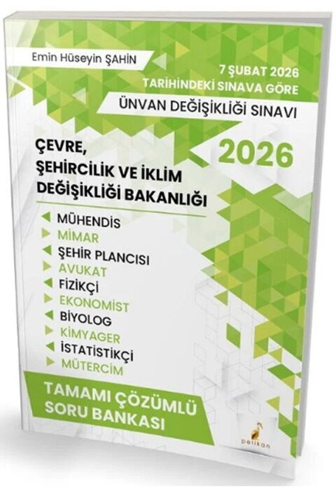 Pelikan 2026 GYS ÜDS Çevre Şehircilik ve İklim Değişikliği Bakanlığı Soru Bankası Pelikan 2026 GYS ÜDS Çevre Şehircilik ve İklim Değişikliği Bakanlığı Soru Bankası
