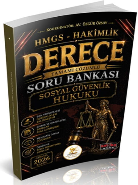 Savaş Yayınları 2026 HUKAL HMGS Hakimlik Derece Sosyal Güvenlik Hukuku Soru Bankası Savaş Yayınları 2026 HUKAL HMGS Hakimlik Derece Sosyal Güvenlik Hukuku Soru Bankası