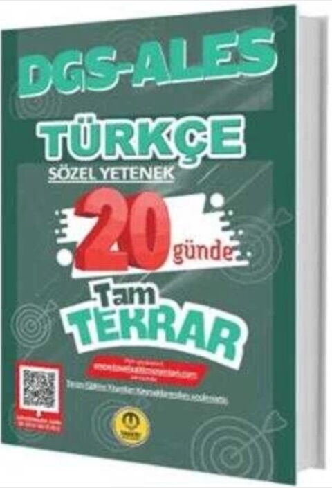 Tasarı Yayınları DGS ALES Türkçe 20 Günde Tam Tekrar Tasarı Yayınları DGS ALES Türkçe 20 Günde Tam Tekrar