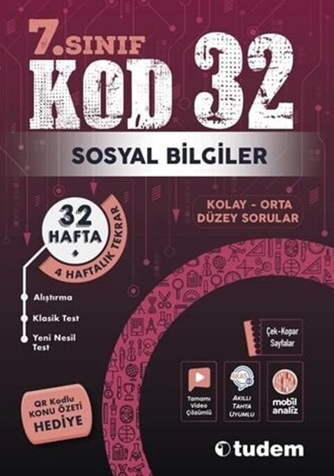Tudem Yayınları 7. Sınıf Sosyal Bilgiler Kod 32 Tekrar Testleri Tudem Yayınları 7. Sınıf Sosyal Bilgiler Kod 32 Tekrar Testleri