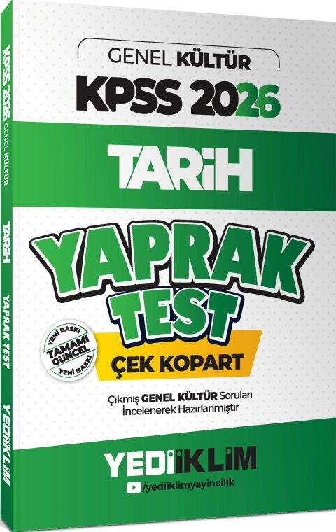 Yediiklim 2026 KPSS Genel Kültür Tarih Çek Kopart Yaprak Test Yediiklim 2026 KPSS Genel Kültür Tarih Çek Kopart Yaprak Test