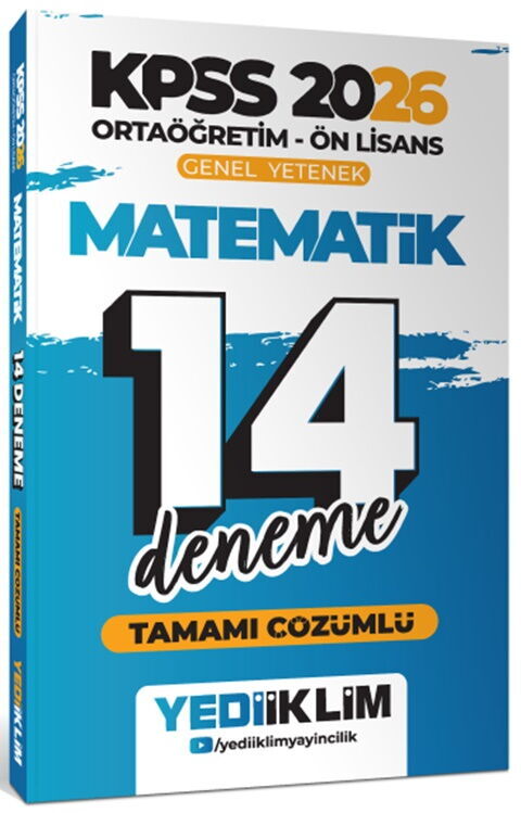 Yediiklim 2026 KPSS Ortaöğretim Ön Lisans Genel Yetenek Matematik Tamamı Çözümlü 14 Deneme Yediiklim 2026 KPSS Ortaöğretim Ön Lisans Genel Yetenek Matematik Tamamı Çözümlü 14 Deneme