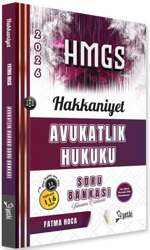 Yetki Yayınları 2026 HMGS Avukatlık Hukuku Hakkaniyet Soru Bankası Yetki Yayınları 2026 HMGS Avukatlık Hukuku Hakkaniyet Soru Bankası
