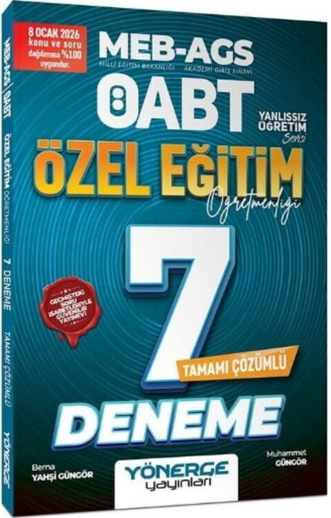 Yönerge Yayınları 2026 ÖABT MEB AGS Özel Eğitim Öğretmenliği 7 Deneme Yönerge Yayınları 2026 ÖABT MEB AGS Özel Eğitim Öğretmenliği 7 Deneme