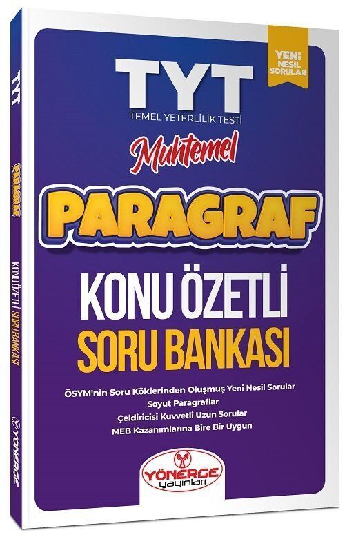 Yönerge Yayınları TYT Muhtemel Paragraf Konu Özetli Soru Bankası Yönerge Yayınları TYT Muhtemel Paragraf Konu Özetli Soru Bankası