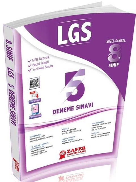 Zafer Yayınları 8. Sınıf LGS 5 li Deneme Sınavı Zafer Yayınları 8. Sınıf LGS 5 li Deneme Sınavı